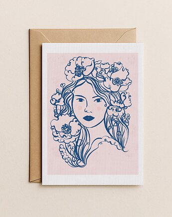 Kartka z Kobietą w kwiatach, Mint In Paper
