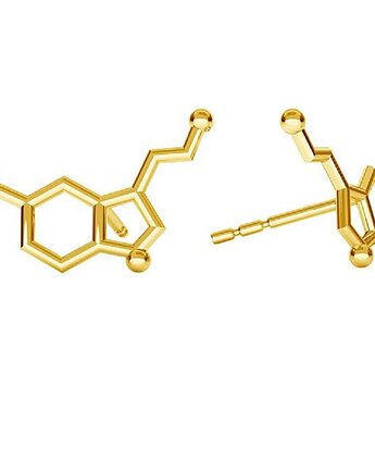 Kolczyki SEROTONINA- srebro złocone 24K, ISSI Jewelry