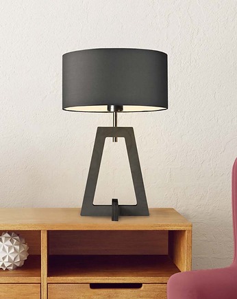Nowoczesna lampa drewniana z abażurem do sypialni CLIO, LYSNE