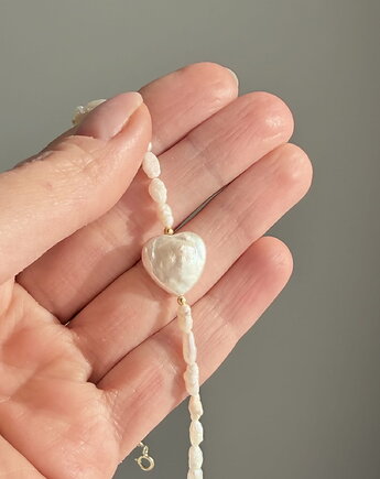 Naszyjnik z naturalnych pereł NIEIDEALNY SERCE, ATdiament