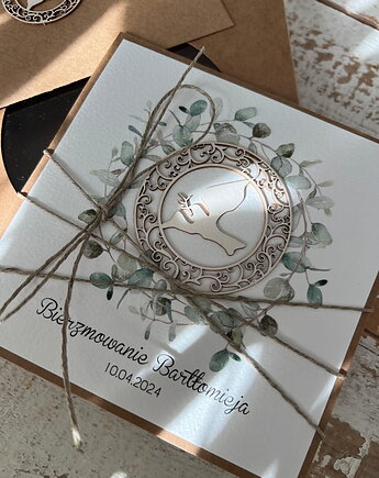 Oryginalna pamiątka bierzmowania - kartka na bierzmowanie, sorte