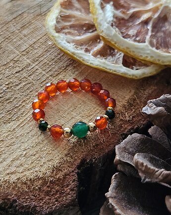 Elastyczny pierścionek z jadeitem i szmaragdem Nilu, REVEAL