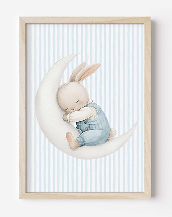 Plakat Na Ścianę Dla Chłopca Niebieskie króliczki nr. 1, Dekoracjan