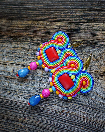 Etniczne i kolorowe kolczyki soutache, Mró Soutache