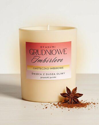 Świeca zapachowa z wosku oliwnego Grudniowe Imbirlove, Oyasumi