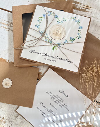 Wyjątkowa kartka na komunię dla dziewczynki, chłopca, sorte