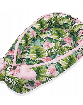 Kokon Niemowlęcy Velvet - Flamingi  Light Pink, Baby Love Decor