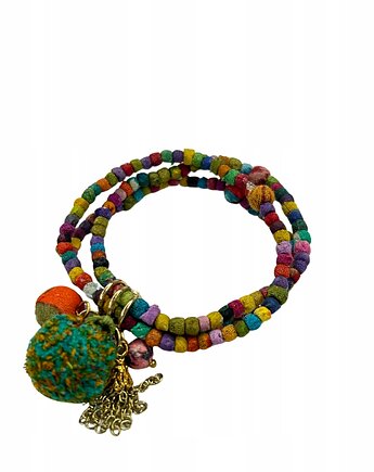 Bransoletka damska na prezent z bawełny z recyklingu zero waste OLIVKA, Olivka Warsaw