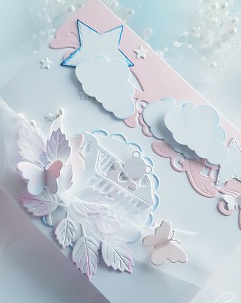 Kartka dla dziewczynki na chrzest, kartka z miejscem na pieniądze, Card Design World