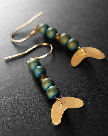 Kolczyki z agatem, hematytem i mosiądzem.[SK18], Anillito