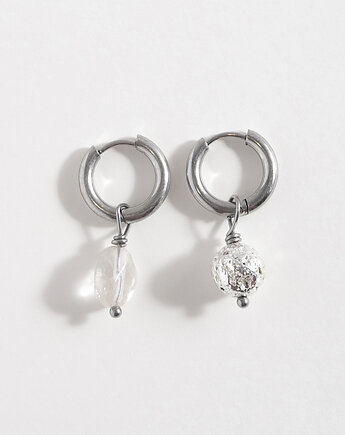 Srebrne kolczyki koła z zawieszkami, ech studio