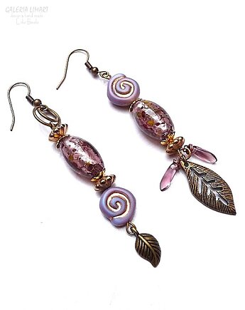 Kolczyki asymetryczne ze szkła weneckiego i mosiądzu PREZENT oryginalny, Galeria Limart