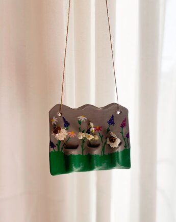 Dekoracja ścienna wazon z gliny suszone kwiaty, Suszony & Co.