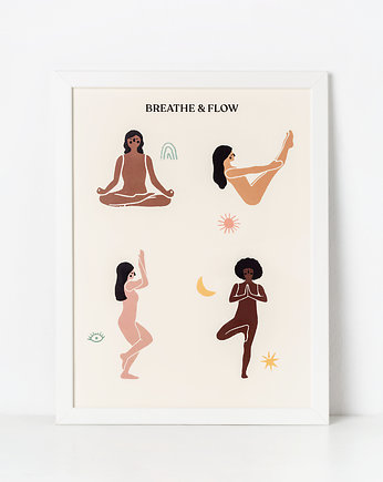 Plakat Joga Breathe&Flow, Asana Creatives