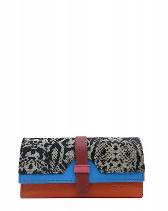 Portfel damski skórzany ze skrawków kolorowy przegródki na karty OLIVKA, Olivka Warsaw