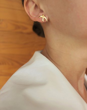 Kolczyki pozłacane Jaskółki, Ker Jewellery