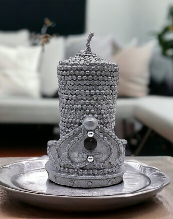 Srebrna świeca intencyjna NEUTRALIZACJA z wosku pszczelego, KEIT