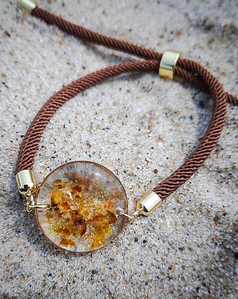 Bransoletka na sznurku z bursztynem, Figa handmade accessories
