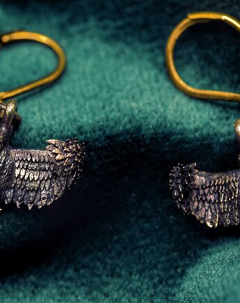 "Chronić siebie" -  Kolczyki z brązu na biglach ze stali chirurgicznej, Biżuteria z Myśli Odlana