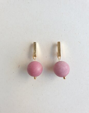 Kolczyki PATYCZKI rodonit kulka, modesign