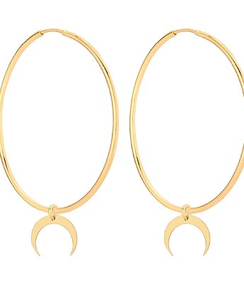 Złote kolczyki duże koła z księżycami, SOTHO