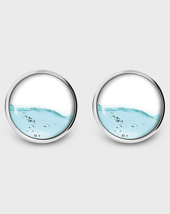 Kolczyki sztyfty - Woda - grafika, yenoo