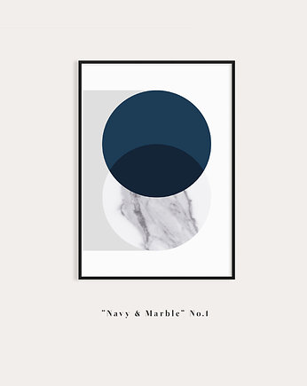 Marble 1 - nowoczesny plakat na ścianę  Marmur i granat, PLAKATY GEOMETRYCZNE