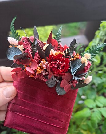 Butonierka ślubna,ozdoba do kieszonki dla pana młodego, Mudryk Viktoria Dried Flowers