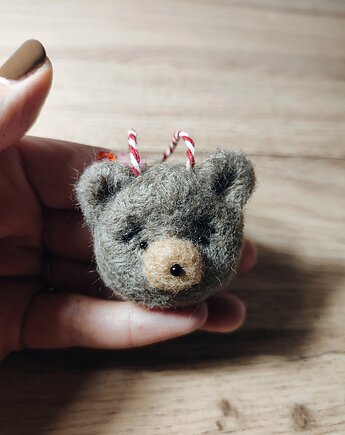 Myszka Fiszka -Myszka wełna filc zawieszka bombka, Myszka Fiszka