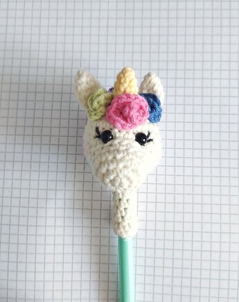Ozdoba na ołówek jednorożec, unicorn, szydlAnki