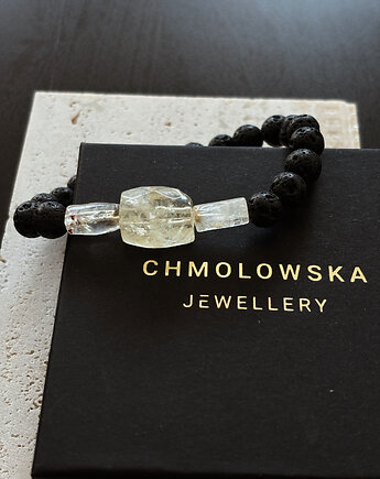 Bransoletka męska Cytryn i Lawa, Chmolowska Jewellery
