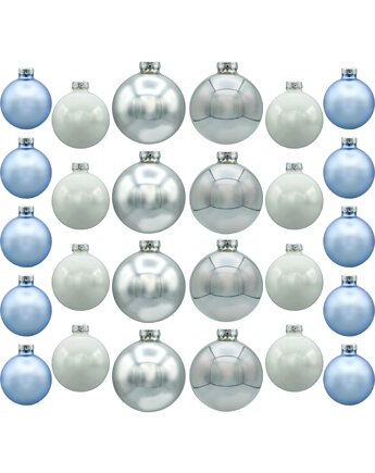 Bombki okrągłe: biało-niebieski duży zestaw, Syn Bombkarza