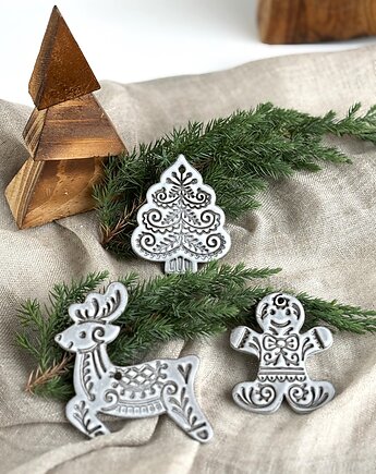 Zawieszki choinkowe ceramiczne ozdoby świąteczne, Ceramika Tyka