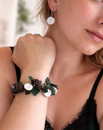 Bransoletka Kokosowa. Owoce Handmade. Polimerowa glina. Limitowana wersja, MariaPolymer