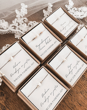 Bransoletki Team Bride  medium prezent wieczór panieński, Tiny Stone