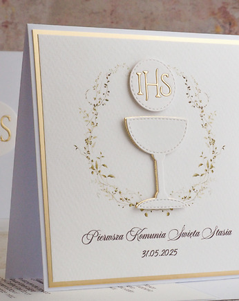 Kartka na komunię z ozdobną kopertą, 96a, Anna Art and Crafts