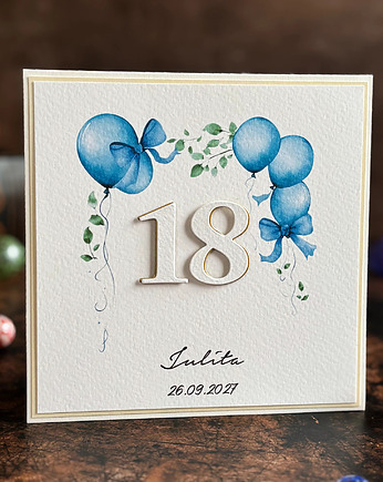 Personalizowana kartka na 18. urodziny - kolekcja BE HAPPY!, BH 46, Anna Art and Crafts