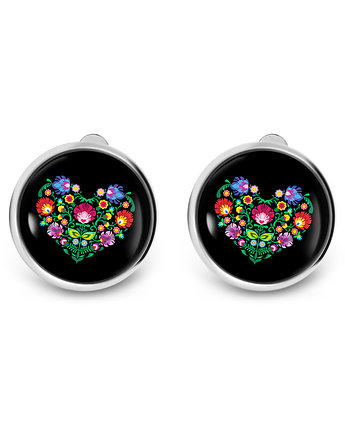 Klipsy - Serce folkowe czarne, yenoo