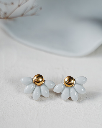 Kolczyki porcelanowe ze złotem DAISY, rękoczyny
