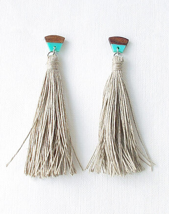 Lazurowe wybrzeże Kolczyki lniane, galeria nuit