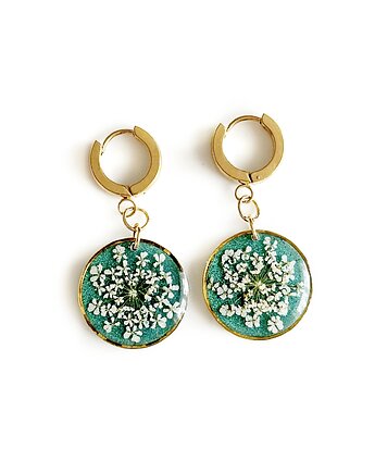 Kolczyki z dziką marchwią, prezent urodzinowy, Colie