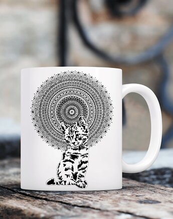 Kubek z mandalą "Mandala nr 21, Kot", anna marczewska