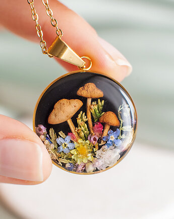 Naszyjnik z leśną kompozycją, nature gift