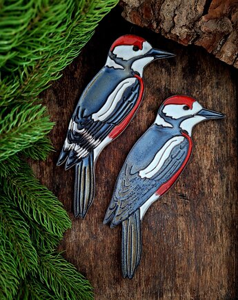 Ceramiczny ptak 2 sztuki dekoracja ścienna, Wooden Love