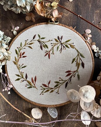 Ręcznie haftowany obrazek "Serce z liści", ReinerArt