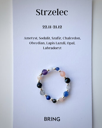Pierścionek elastyczny znak zodiaku Strzelec srebrny, Bring Biżuteria