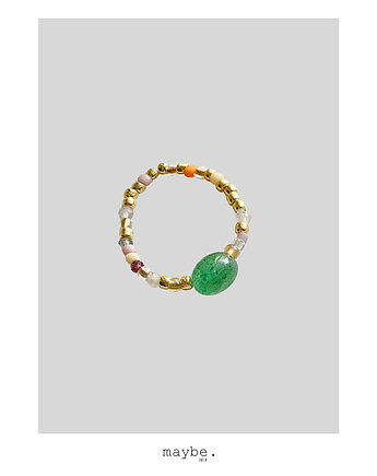 Mx&Mch pierścionek z zielonym kamieniem, OSOBY - Prezent dla ukochanej