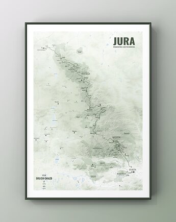 JURA Krakowsko-Częstochowska Szlak Orlich Gniazd plakat mapa, maps by P
