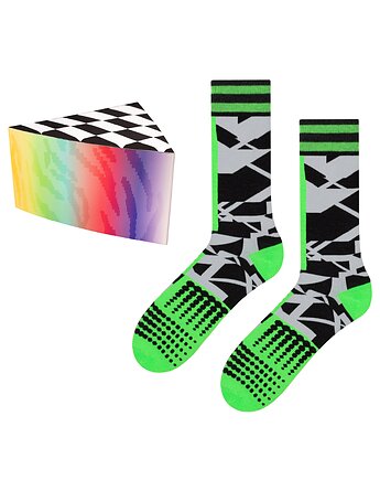 Kolorowe skarpetki UV świecące w ultrafiolecie, unisex, bawełniane, design, ZOOKSY