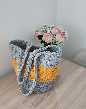 Torba na ramię szydełkowa ze sznurka 23cmx30cm, MISZ MASZ Dorota Tyszko